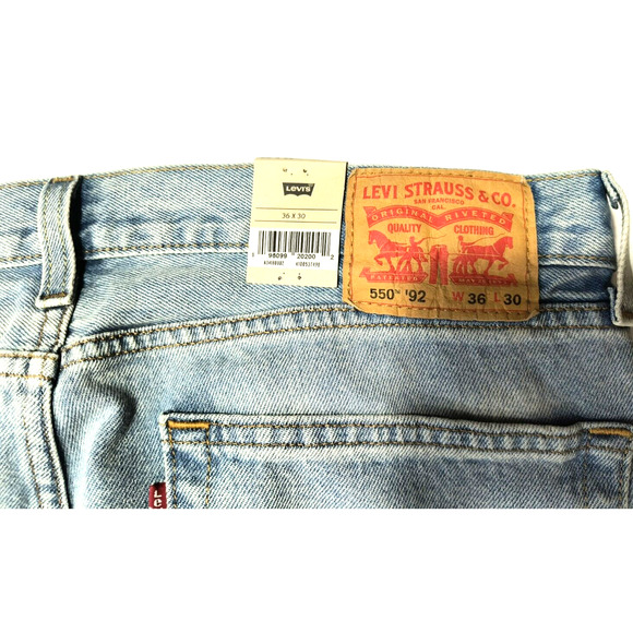 NEW Levi's Strauss 550 '92 MEN 36x30 Relaxed Taper Light Blue Paint Stained - Picture 3 of 10